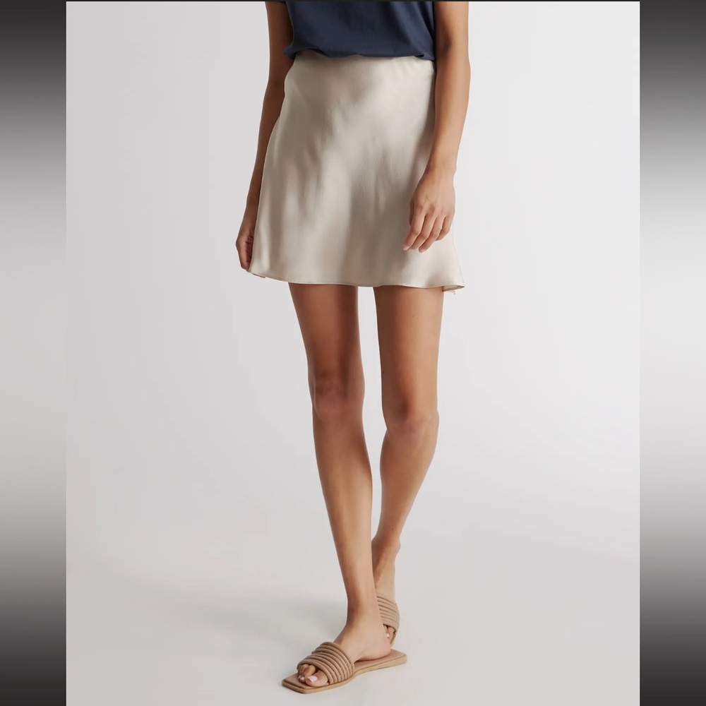 Quince Champagne 100% Washable Silk Mini Skirt